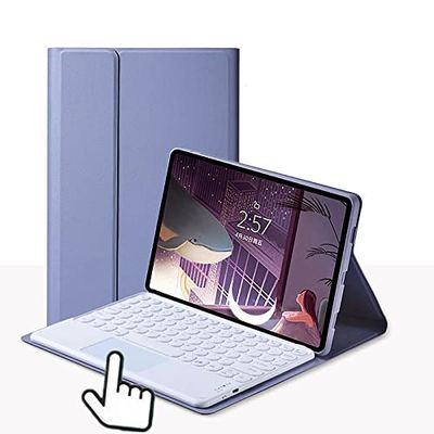 GOOVEN Fire HD 10 /Fire HD 10 Plus (11th Generation 2021 Released) Touch Keyboard case Color Round Key Detachable Keyboard Wireless BT Keyboard with touchpad (Purple)