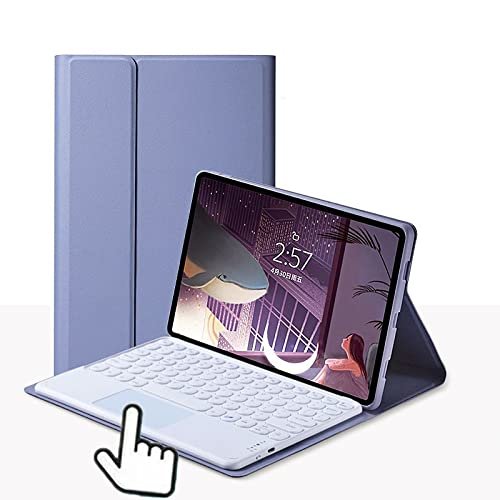 GOOVEN Fire HD 10 /Fire HD 10 Plus (11th Generation 2021 Released) Touch Keyboard case Color Round Key Detachable Keyboard Wireless BT Keyboard with touchpad (Purple)