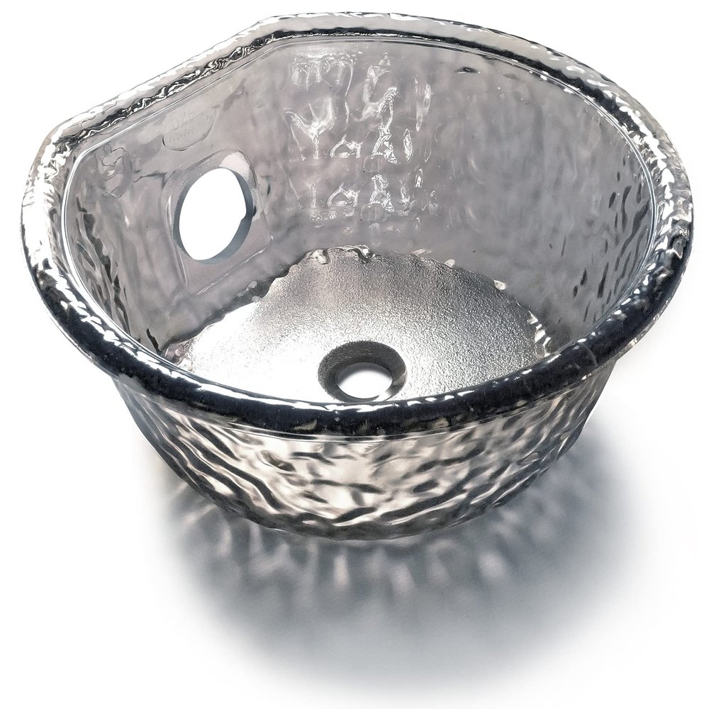ans Glass Sink Bowl for Salon Pedicure Spa Foot Soak Annulus Reflection Nickel