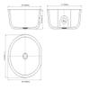 ans Glass Sink Bowl for Salon Pedicure Spa Foot Soak Annulus Reflection Nickel view 2