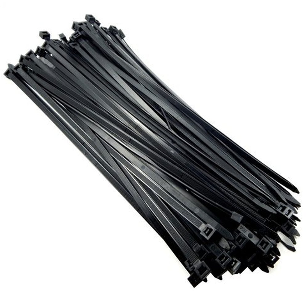 100 X Black Heavy Duty Cable Zip Ties 12" Nylon Wire Cords Temperature Resistant