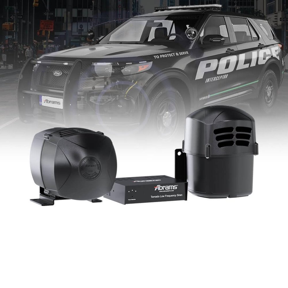 Abrams Tornado Low Frequency Siren Intersection Clearing System (add-on to any 100-200 watt siren system) SWAT Fire Truck EMS ATV POV Police Car Siren Speaker System Powerful Low Vibration Tone