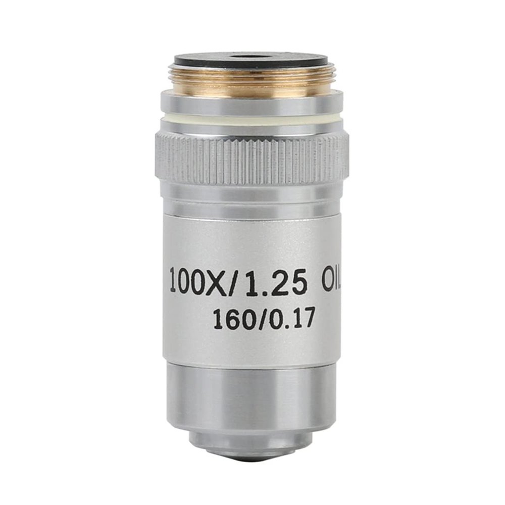 TYZK Microscope Kit 4X 10X 20X 40X 60X 100X Microscope Objective Lens Achromatic Objective Laboratory Biological Microscope Parts Microscope Lens Adapters (Color : 100X)