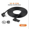 10 Feet 18 AWG Angled 2-Slot Non-Polarized Angle Power Cord Bundle with Cable Ties 6inch view 4