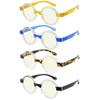 Eyekepper 4 Pack Round Blue Light Blocking Reading Glasses for Women Computer Readers +0.50 view 1