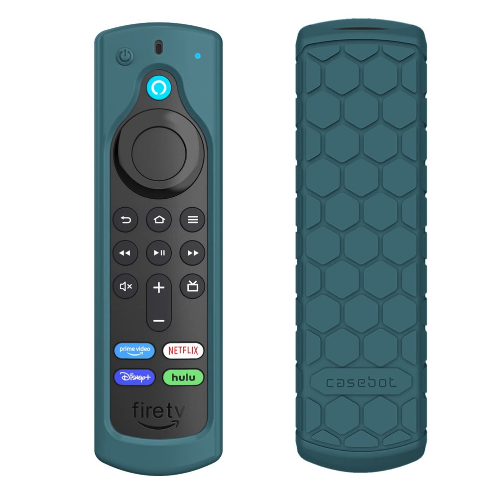 CaseBot Remote Case for Fire TV Stick HD/4K/4K Max (1st Gen)/Fire TV Stick (3rd Gen)/Lite - Anti-Slip Shockproof Silicone Cover for Alexa Voice Remote (2nd & 3rd Generation) (Dark Cyan)