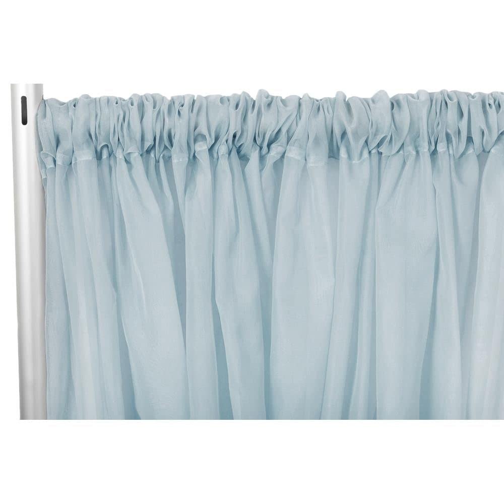 CVL 1 Pc, Sheer Voile Flame Retardant (Fr) 10Ft H x 118" W Drape/Backdrop Curtain Panel - Dusty Blue for Wedding, Birthday, Shower, Tradeshow, or Events