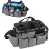 LoDrid Wearable Cleaning Caddy Bag with 4 Foldable Dividers, Grey view 1