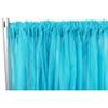 1 Pc, Sheer Voile Flame Retardant (Fr) 8Ft H x 118" W Drape/Backdrop Curtain Panel - Aqua Blue Machine Washable Cold & Low Heat for Wedding, Birthday, Shower, Tradeshow, or Events view 1