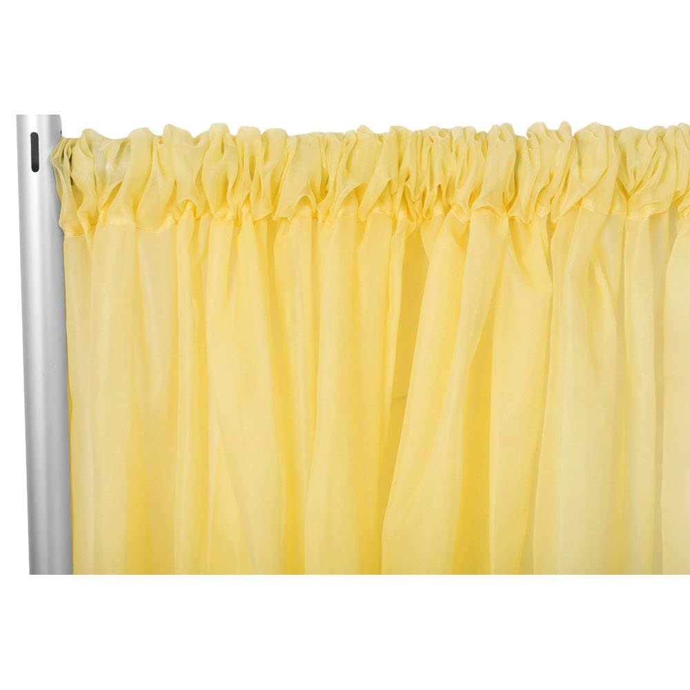 1 Pc, Sheer Voile Flame Retardant (Fr) 8Ft H x 118" W Drape/Backdrop Curtain Panel - Canary Yellow Machine Washable Cold & Low Heat for Wedding, Birthday, Shower, Tradeshow, or Events