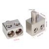 Acouto Car Audio Splitter Pure Ccopper Plated Material 2 Pcs Car Audio Amplifier Dual 1/0 Gauge to 1/0 Gauge Amp Input Reducers Discharge Bottle One Point Two Pure Copper Splitter view 4