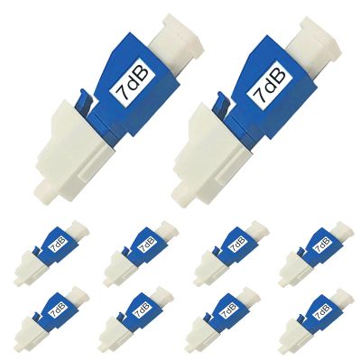 10Pcs LC Fiber Optic attenuator, Fiber Signal Attenuation Converter, LC Inserts Connector Single Mode (LC-UPC, 7dB)