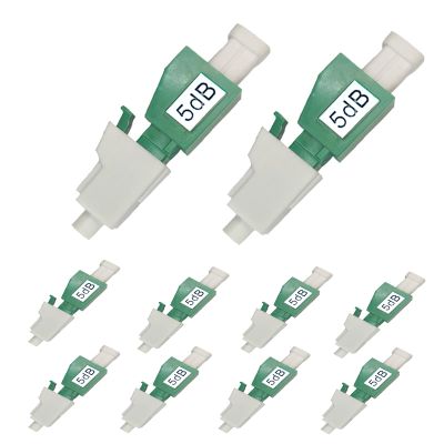 10Pcs LC Fiber Optic attenuator, Fiber Signal Attenuation Converter, LC Inserts Connector Single Mode (LC-APC, 5dB)