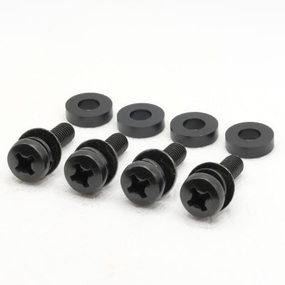 ReplacementScrews M8 Wall Mount Screws Compatible with Samsung 18-20mm Installations (1.25mm Pitch) Complete kit with Screws, Washers and Spacers - Black Plated.