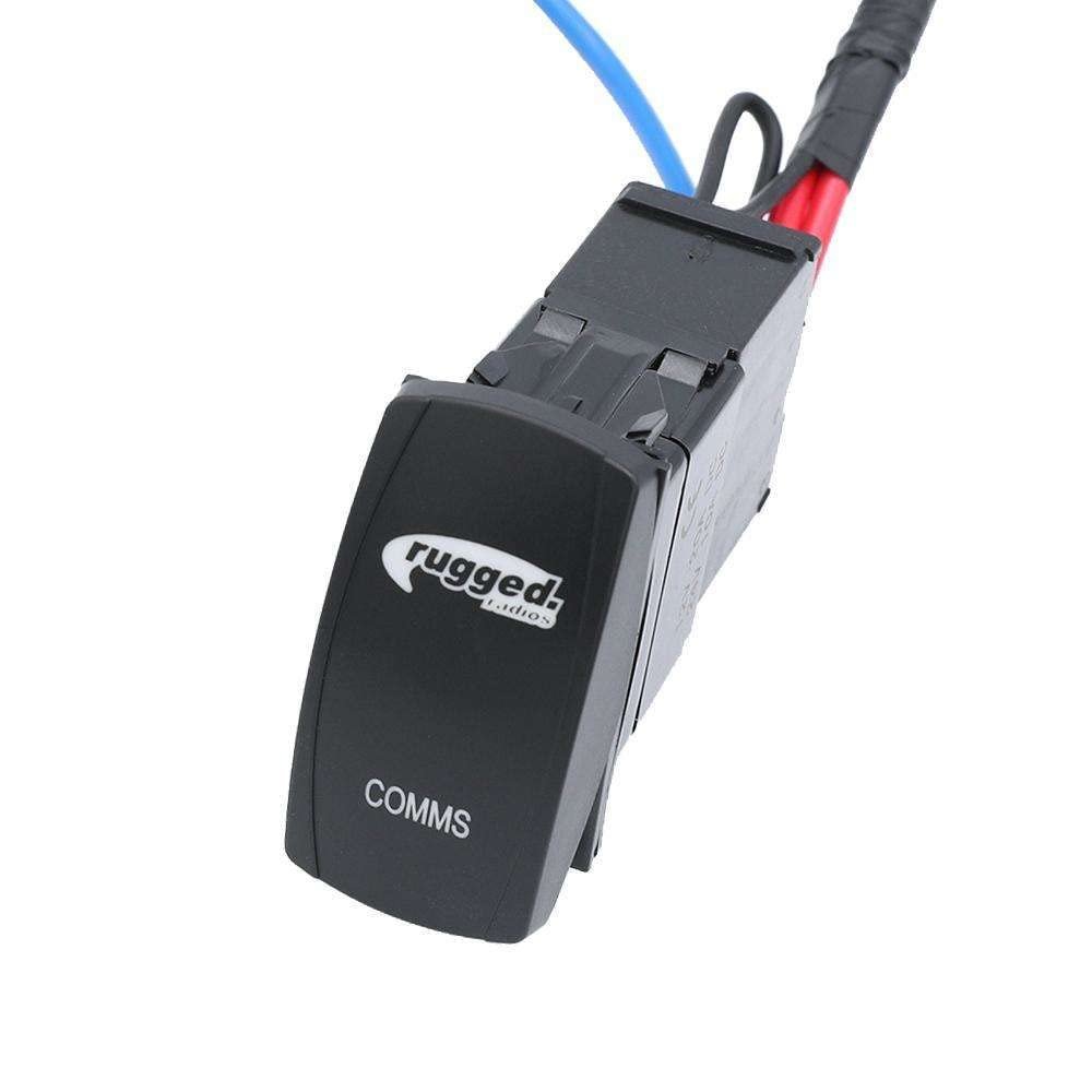 Rugged Radios Waterproof Comms Rocker Power Switch with Wiring Harness