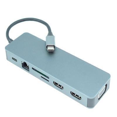 MyCableMart USB 3 Type C Docking Station/Hub w/2 HDMI 4K, VGA, PD and 4 Ports