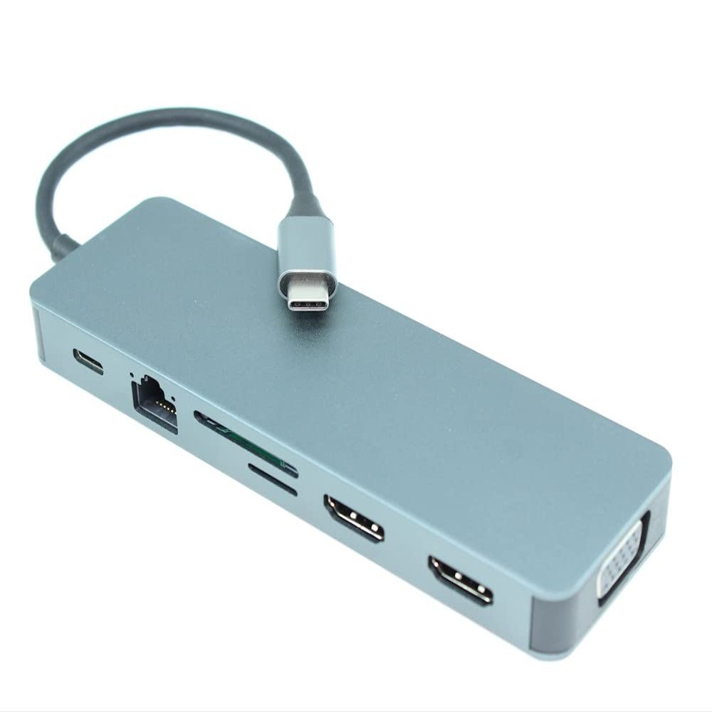 MyCableMart USB 3 Type C Docking Station/Hub w/2 HDMI 4K, VGA, PD and 4 Ports