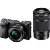 Sony Alpha a6400 Mirrorless Camera Double Zoom Lens Kit, SELP1650 F3.5-5.6 + SEL55210 F4.5-6.3 SEL55210 Black (Renewed) view 1
