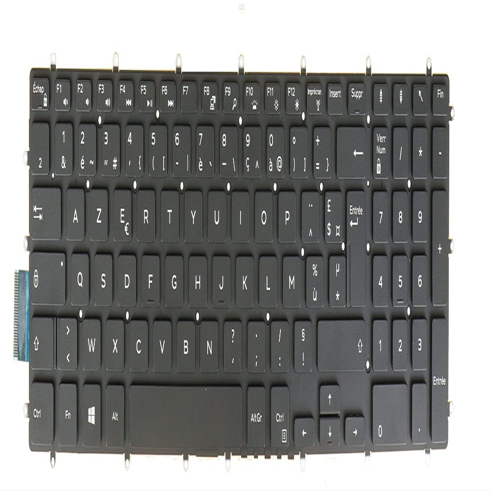 French FR AZERTY Laptop Replacement Keyboard for Dell Inspiron 7786 2in1, 17 7773 2in1, 7778 2in1, 7779 2 in 1, 0CHM7P Backlit No Frame
