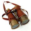 Captains Antique Brass Binoculars, Brown Leather Nautical Binocular for Kids & Adults Vintage & Marine Binoculars for Hiking, Camping, Hunting, Bird Watching W/Leather Case view 4