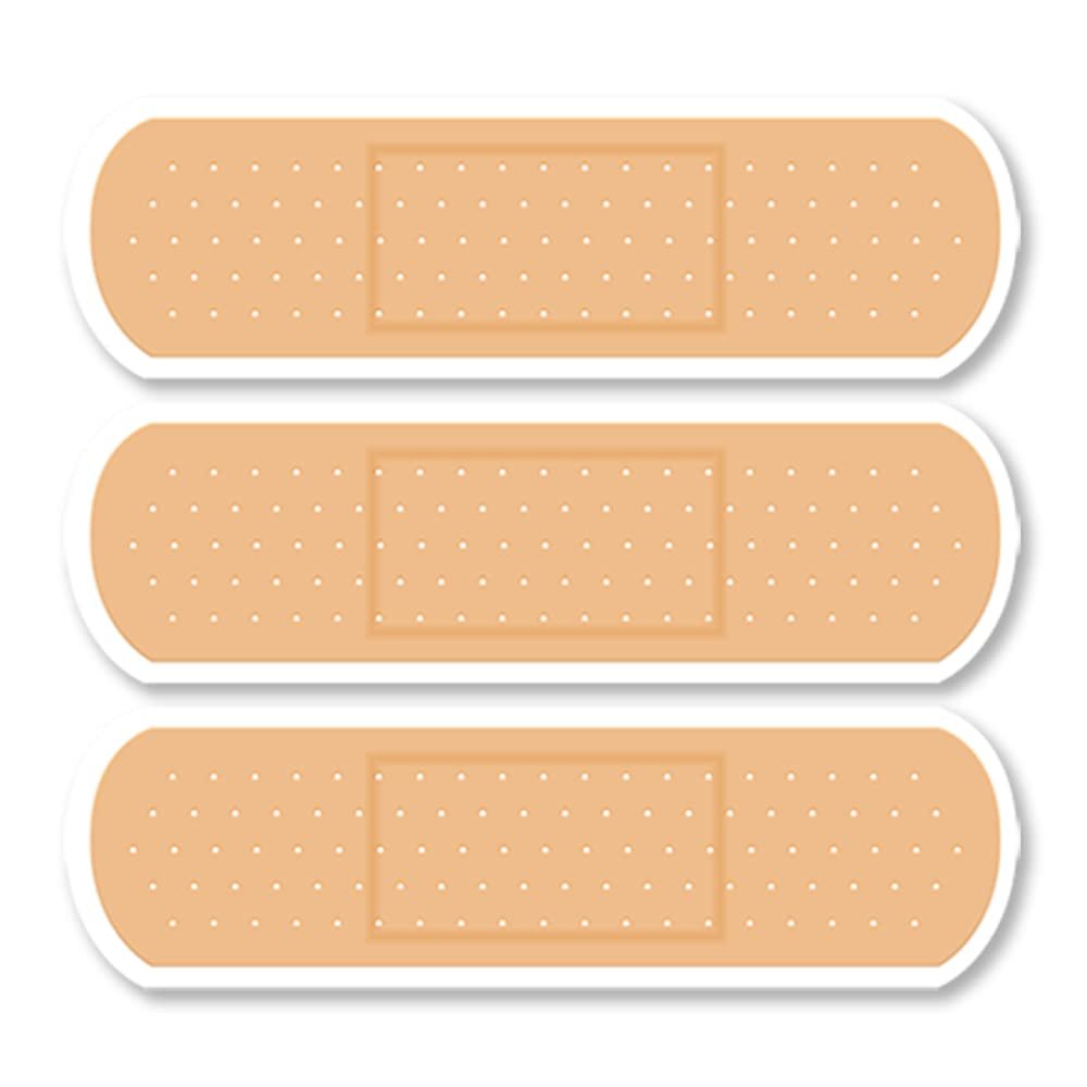 Kramer Adhesive Bandages Set of 3 Band | Aid Vinyl Sticker Car Decal for Laptop 4.5 in.