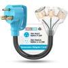 CircleCord 30 Amp to 110V RV/Generator Distribution Adapter Cord, NEMA TT-30P Male to 3X 5-15R/5-20R T-Blade Household Outlet Female with LED Power Indicator 3750W view 1