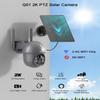 ANRAN Security Camera Wireless Outdoor with 360 View, 2K Solar Outdoor Camera with Smart Siren, Spotlights, Color Night Vision, PIR Human Detection, Pan Tilt Control, 2-Way Talk, IP65, Q1 Grey view 3