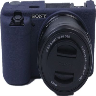 BolinUS ZV-E10 Case, Fullbody Ultra-thin Lightweight Rubber Soft Silicone Housing Case Bag Cover for Sony Alpha ZV-E10 ZVE10 (Blue)