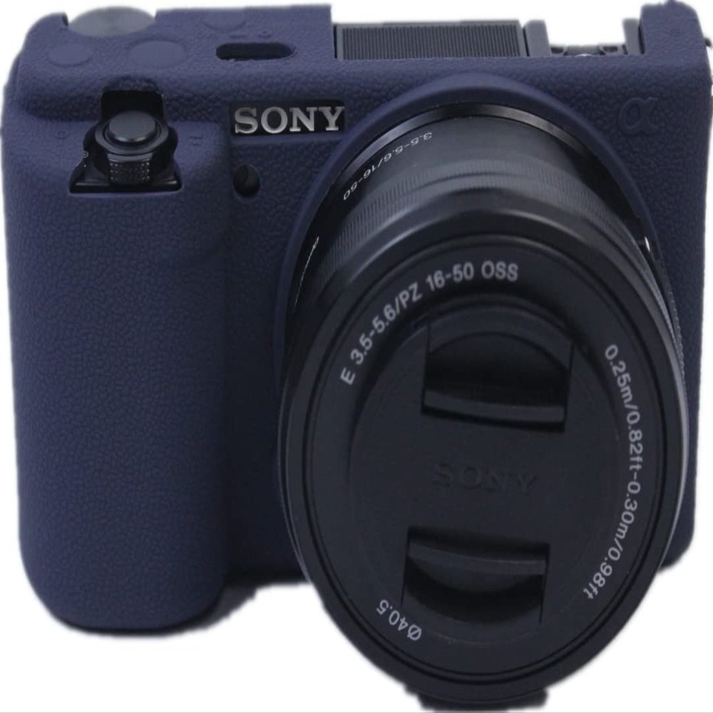 BolinUS ZV-E10 Case, Fullbody Ultra-thin Lightweight Rubber Soft Silicone Housing Case Bag Cover for Sony Alpha ZV-E10 ZVE10 (Blue)