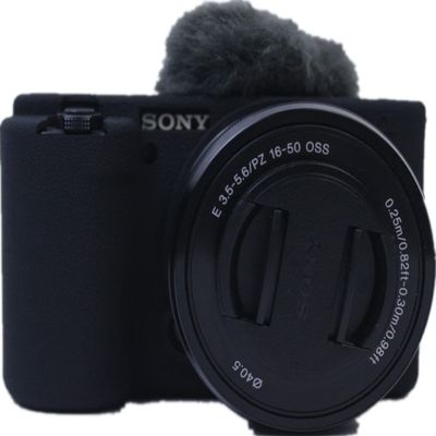BolinUS ZV-E10 Case, Fullbody Ultra-thin Lightweight Rubber Soft Silicone Housing Case Bag Cover for Sony Alpha ZV-E10 ZVE10 (Black)