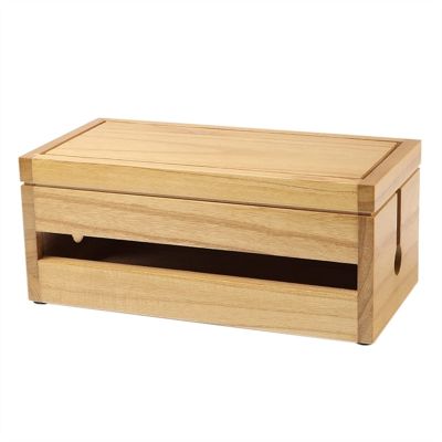 Cable Management Box Wire Management Box Wooden Cable Manager Hidden Power Board Household Electrical Sockets TV Computer Wire Protector for TV Computer Hide Power Strips Cords ( Color : Log color )