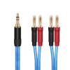 gotor 3.5mm Banana Speaker Wire Cable Banana to 3.5mm Adapter Cable Gold Plated Banana Tips 2x100 AWG 3.5mm Stereo Male Jack to 4 x Banana Plug Speaker Cable Audio Extension Cord 3.28ft Blue view 1