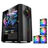 BBNB Gaming Case, Mid - Tower PC Gaming Case M-ATX/ITX - Front I/O USB 3.0 Port - Tempered Glass Side Panell - 8 Fan Position (Color : A, Size : 4 Fans) view 1