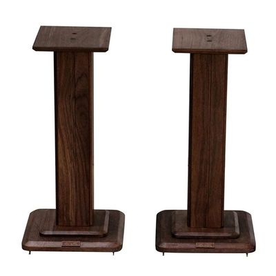 Feet Pair of Speaker Stands Solid Wood Standing Speaker Stands Living Room Bedroom Speaker Stands Suitable for Cinema Living Room (Color : Brown, Size : 28 * 28 * 40cm)