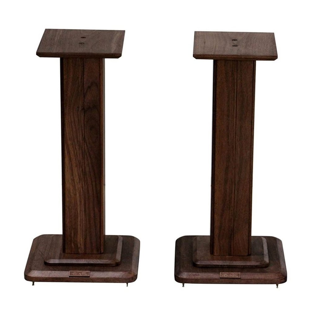 Feet Pair of Speaker Stands Solid Wood Standing Speaker Stands Living Room Bedroom Speaker Stands Suitable for Cinema Living Room (Color : Brown, Size : 28 * 28 * 40cm)