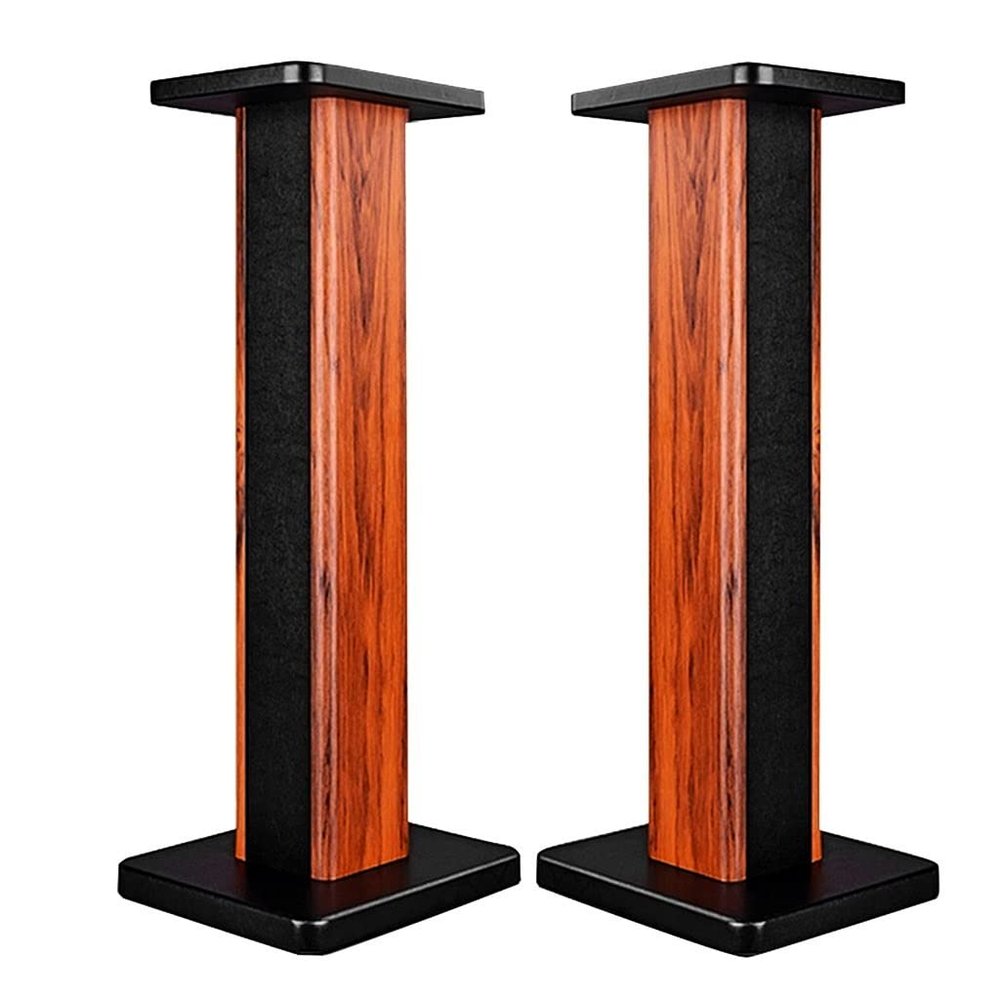 Feet Speaker Stand Surround Sound Stand Solid Wood Floor Standing Speaker Stand Stable and Drop-Proof Internal Sand Filling (Color : Brown, Size : 28 * 24 * 30cm)