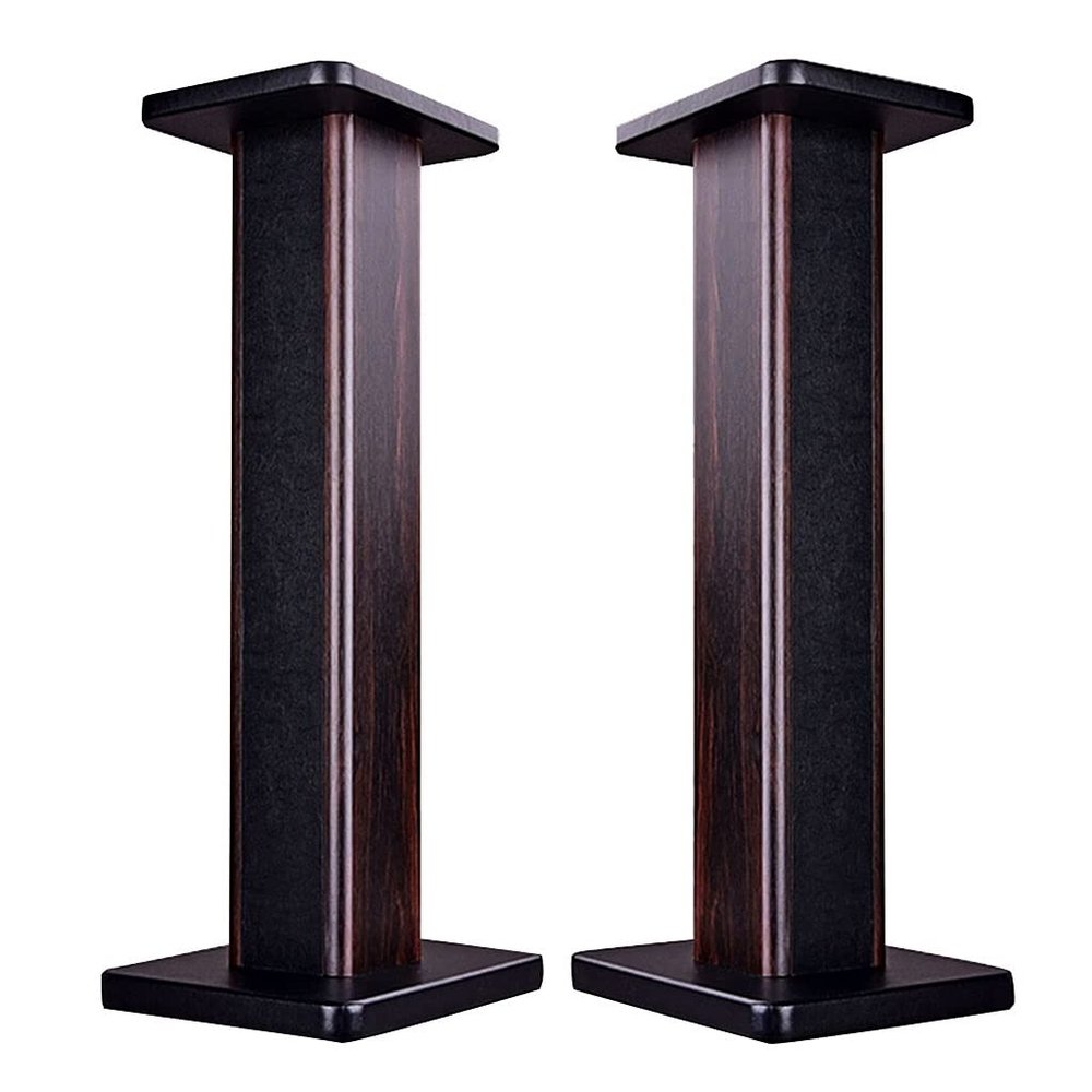 Feet Speaker Stand Surround Sound Stand Solid Wood Floor Standing Speaker Stand Stable and Drop-Proof Internal Sand Filling (Color : Purple, Size : 28 * 24 * 80cm)