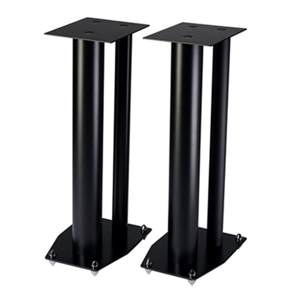 Feet Speaker Stand Metal Speaker Floor Stand Surround Sound Speaker Stereo Stand with Silver Plated Full Brass Feet (Color : Black, Size : 21 * 28 * 90cm)