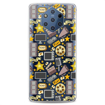 Cavka TPU Case Replacement for Nokia 9 PureView Xr20 1 Plus 8.3 5G 8.1 C30 C01 X10 Silicone Print Cute Design Soft Hollywood Slim fit Cinema Movie Night Lightweight Director Flexible Clear