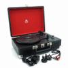 GPO Soho Retro Briefcase Style 3 Speed Turntable (Black & Silver) view 1
