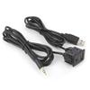 Car AUX USB Cable,AUX Embedded Installation USB Port Headphone Jack Panel Mounting 3.5mm AUX Extension Cable Adapter Flush Mount for Car Boat view 1