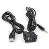Car AUX USB Cable,AUX Embedded Installation USB Port Headphone Jack Panel Mounting 3.5mm AUX Extension Cable Adapter Flush Mount for Car Boat view 2