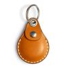 VogDuo Italy Genuine Leather Case for AirTag, keyring wrist lanyard Holder Protect Cover Scratch Resistance (Tan) view 1