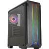 Aerocool SKYLINEV2BK, PC ATX Case, Dual Front Panel LED ARGB, ARGB 12cm Fan, Black view 3