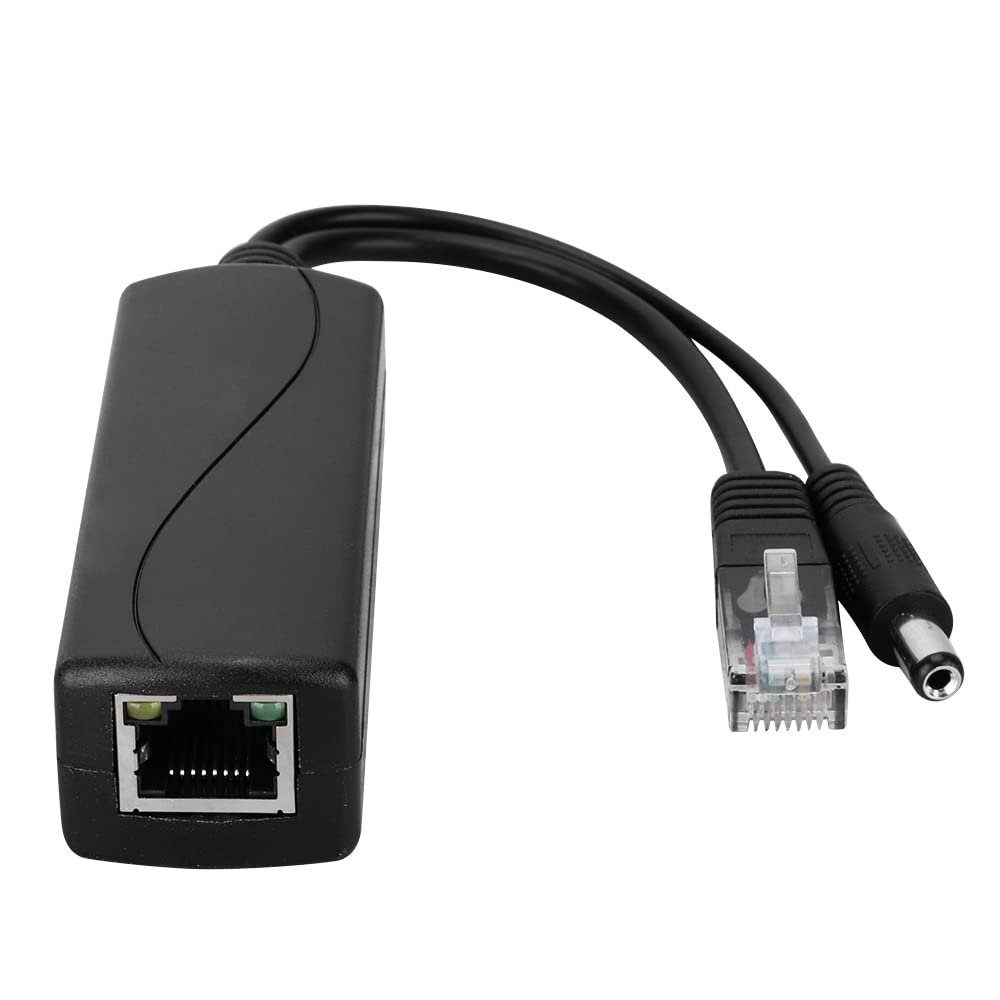 HKBTM Active PoE Splitter 802.3af/at Standard Compliant 100Mbps Gigabit Power Over Ethernet Splitter Adapter for Security IP Camera CCTV Surveillance Device (12V2A DC (Gigabit))