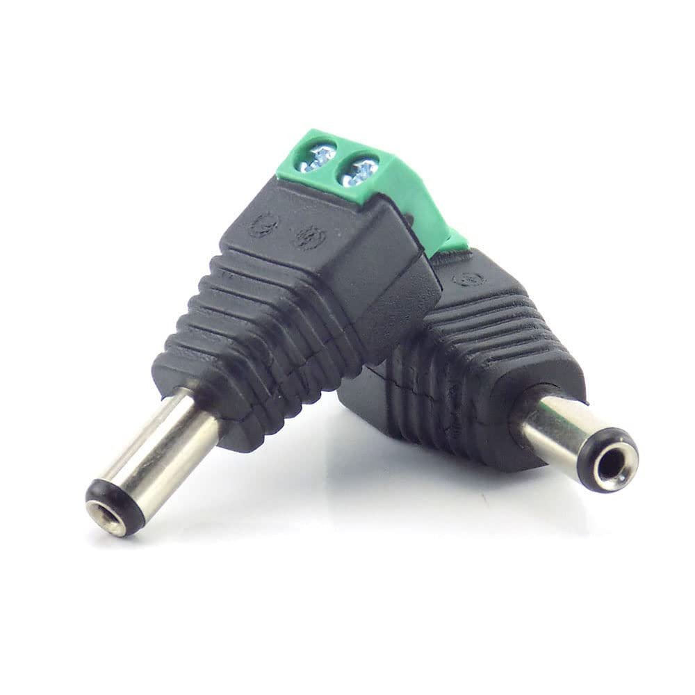 bnc Connector DC BNC Male Female Connector Coax CAT5 Video Balun Adapter Plug for Led Strip Lights CCTV Camera Accessories (2pcs DC Male)