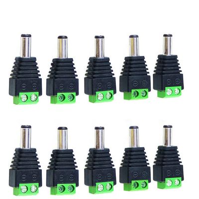 bnc Connector DC BNC Male Female Connector Coax CAT5 Video Balun Adapter Plug for Led Strip Lights CCTV Camera Accessories (10pcs DC Male)