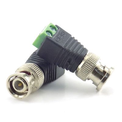 bnc Connector DC BNC Male Female Connector Coax CAT5 Video Balun Adapter Plug for Led Strip Lights CCTV Camera Accessories (2pcs BNC Male)