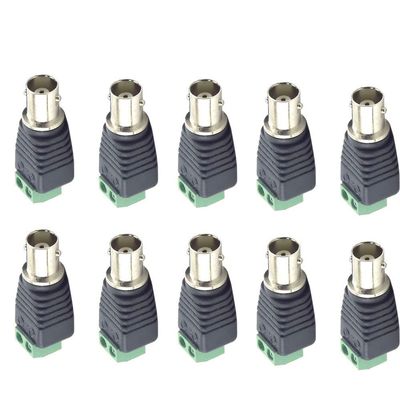 bnc Connector DC BNC Male Female Connector Coax CAT5 Video Balun Adapter Plug for Led Strip Lights CCTV Camera Accessories (10pcs BNC Female)