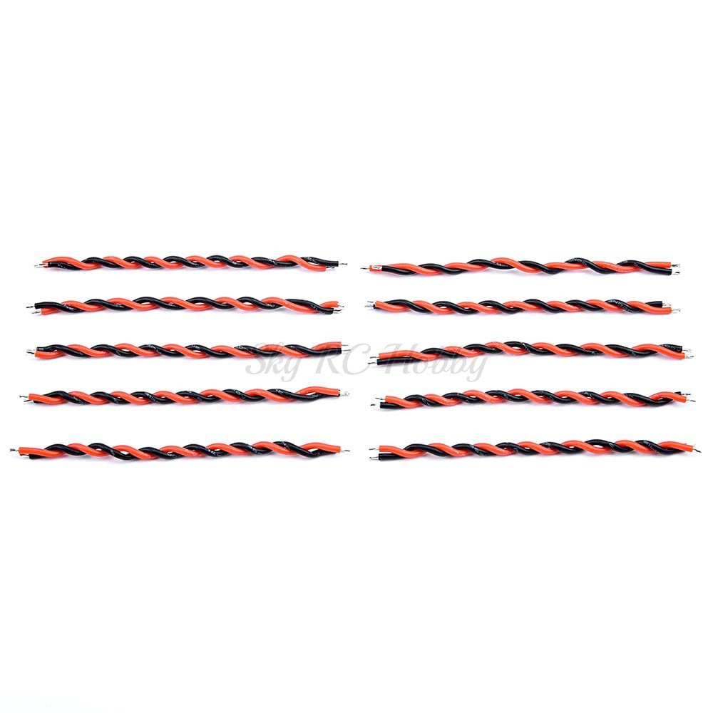 20pcs 24AWG Red/Black Silicon Wire Heatproof Soft Silicone Silica Gel Wire Cable for FC LC-Filter LC Filter UBEC Module - 10CM